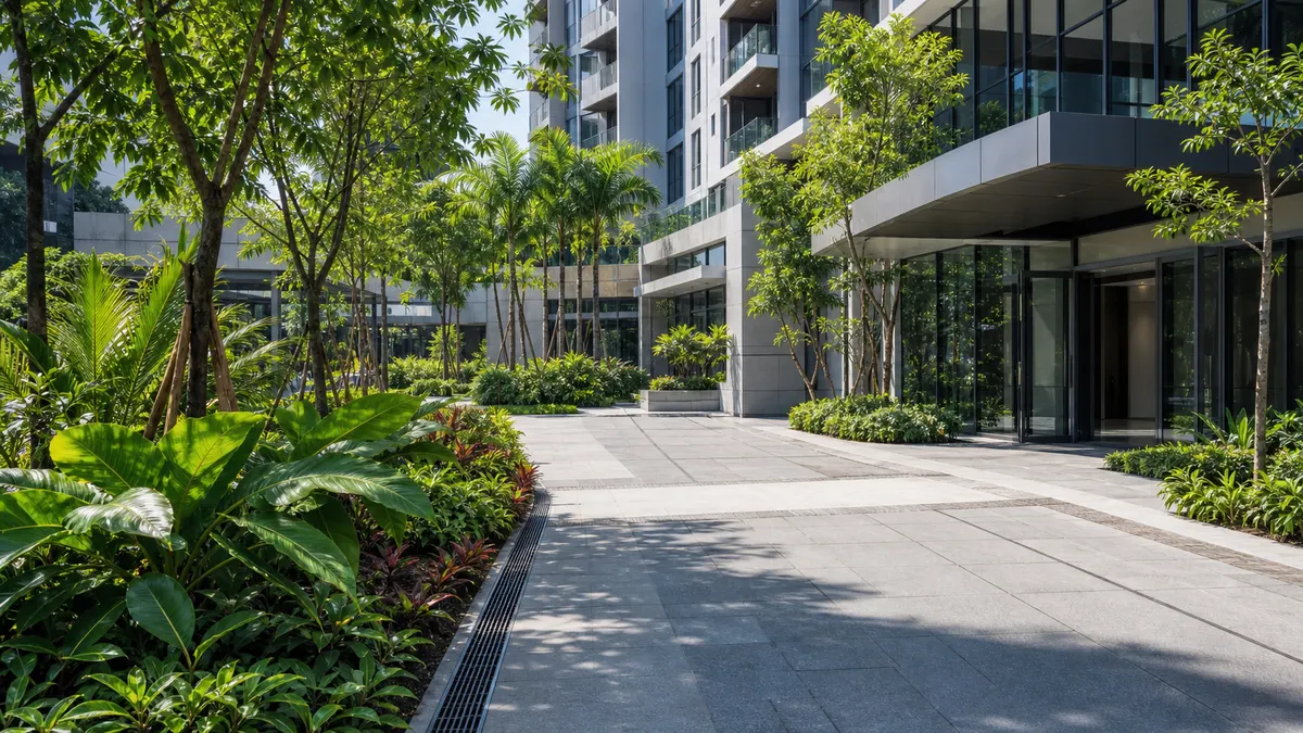 Representative landscaped catchment context for underground stormwater storage