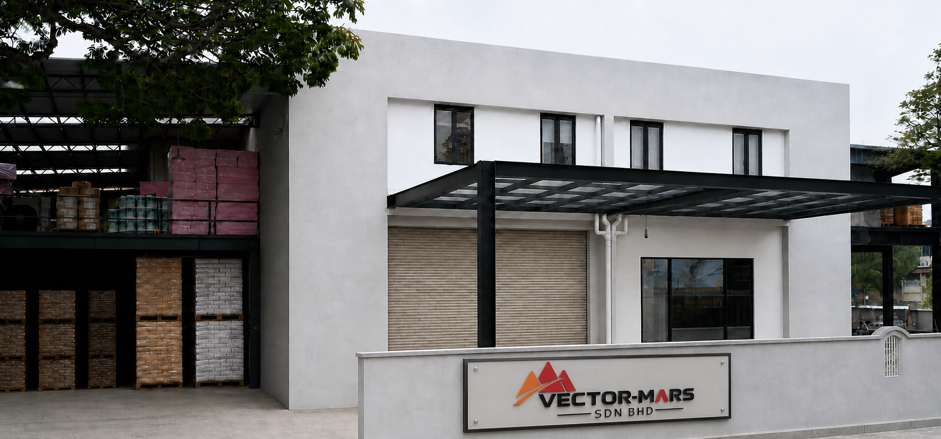Vector Mars factory and building-material storage facility in Kuala Lumpur